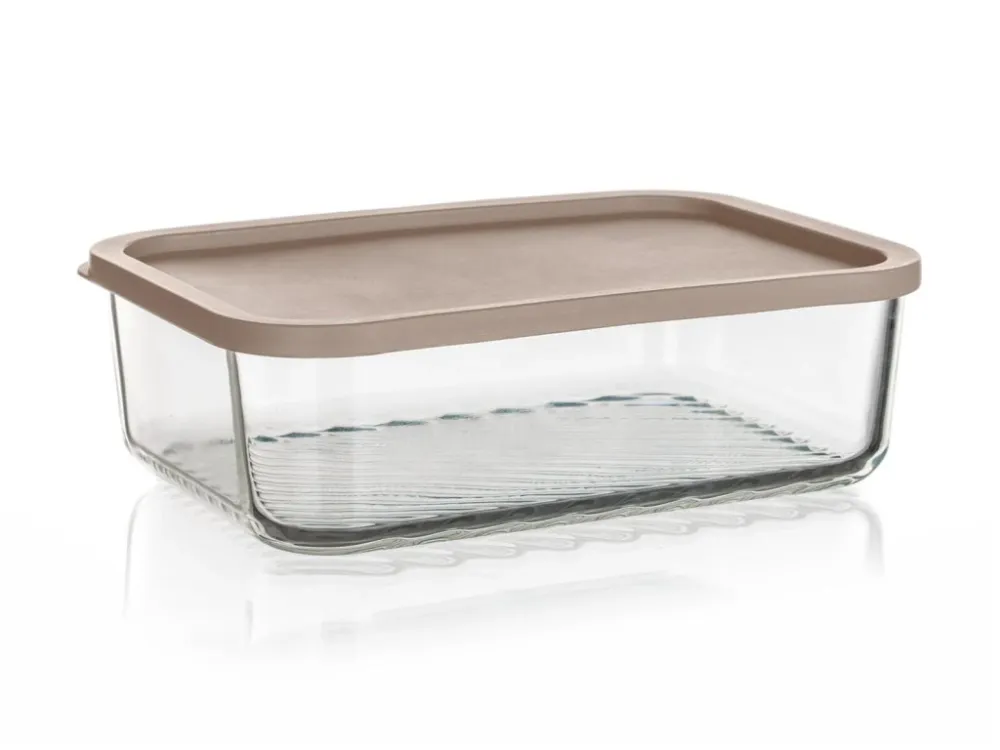 dóza WAVE obdél. 1,55l 22,5x16x7cm skl.+PH víčko LATTE Nízká Cena