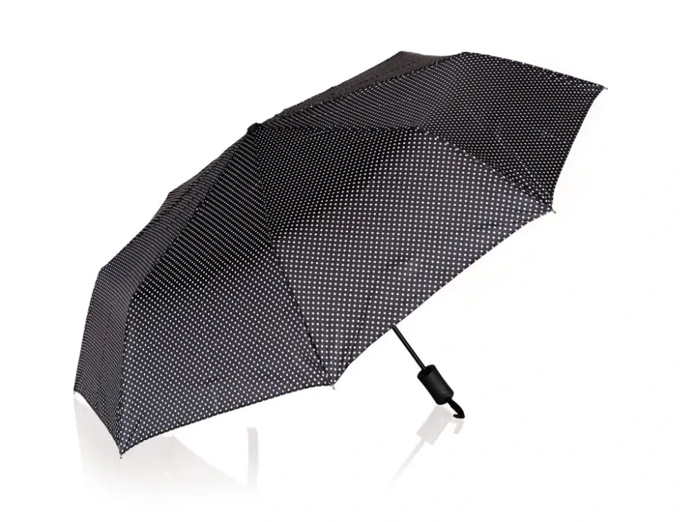 deštník 52cm skládací ČER s puntíky Bezpečná Platba