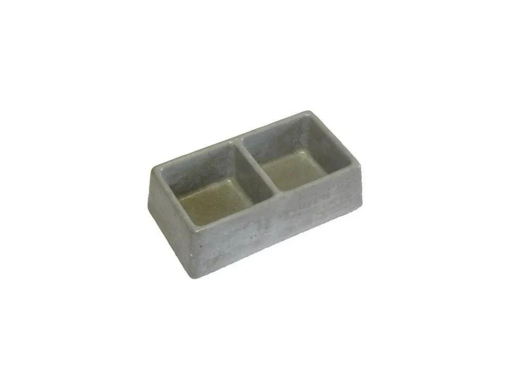 Výhodná Nabídka miska dvoumiska čtverce 245x135x75mm beton (86)