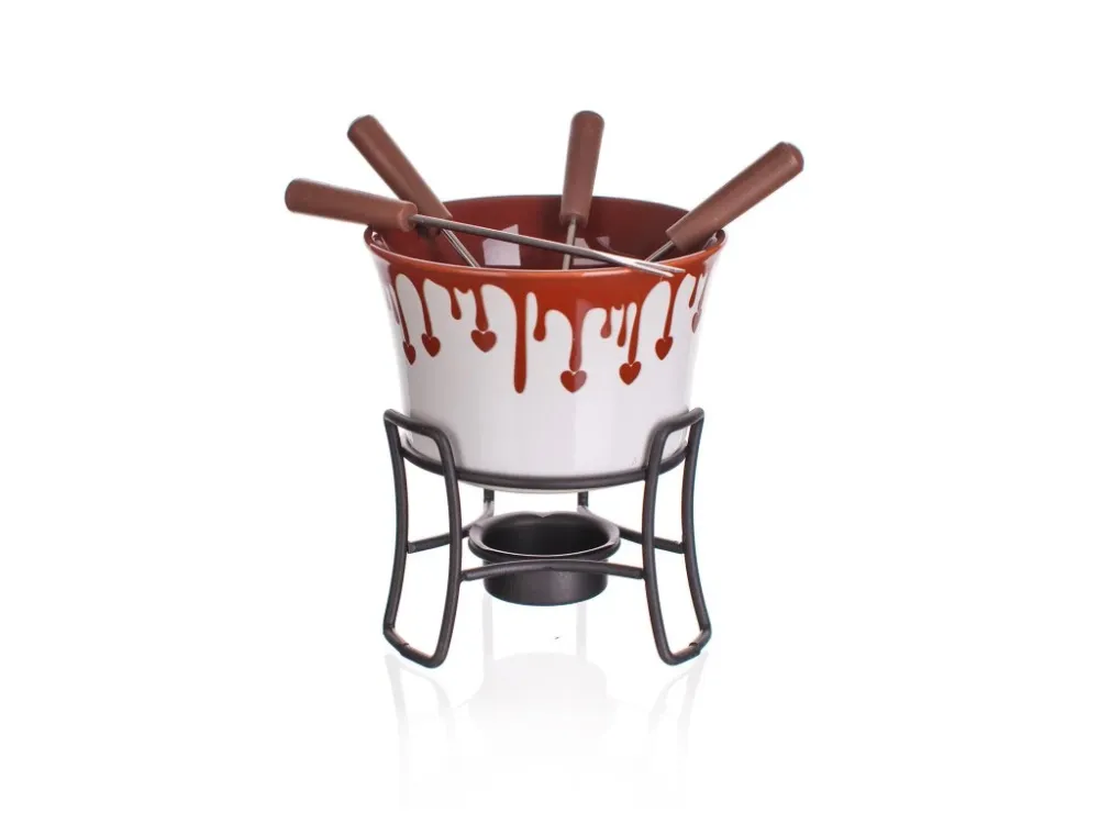 fondue na čokoládu CHOCO DARK sada 6díl. keramická Víkendová Akce