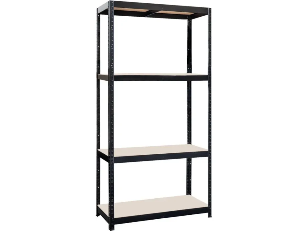 regál 900x450x1800mm, 4 police, ocel ČER + MDF deska Pouze Dnes