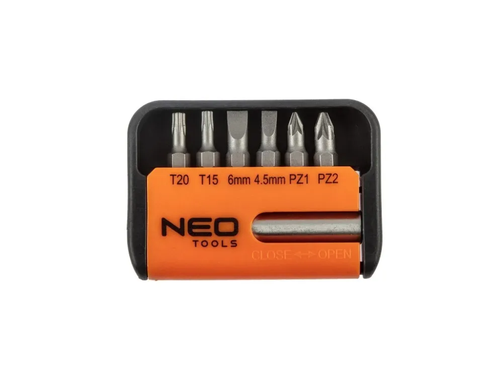 Autentický sada bitů 6ks s držákem NEO tools